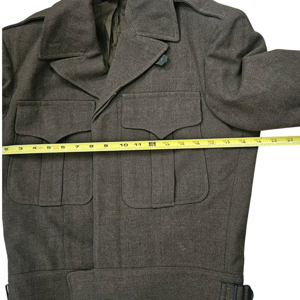 Vintage Green 1940s U.S. Army Wool Ike Jacket Field Coat Men's 34R Military - Picture 5 of 8